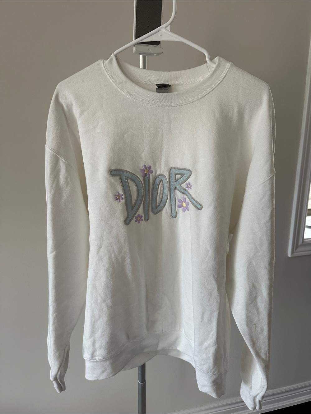 Embroidered Floral Logo Crewneck